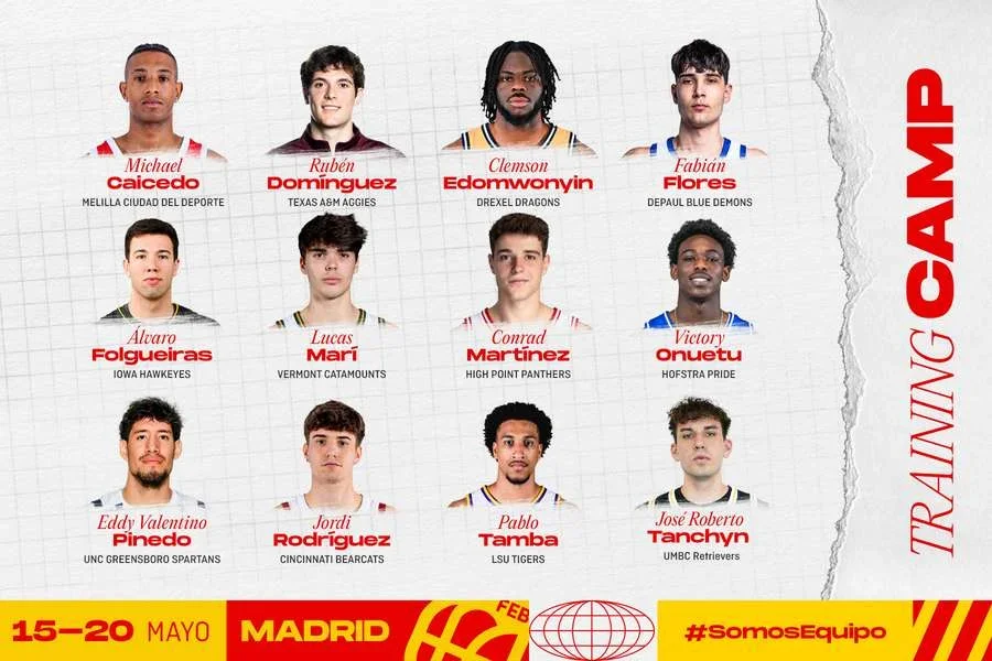 12 jugadores españoles elegidos por Chus Mateo para una concentración especial